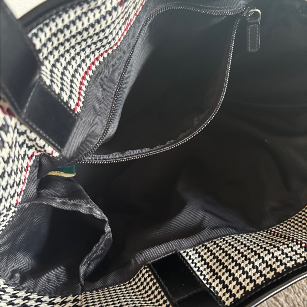 !!SOLD!!Lauren Ralph Lauren Black and White Checkered Tote Bag Set - Picture 11 of 13